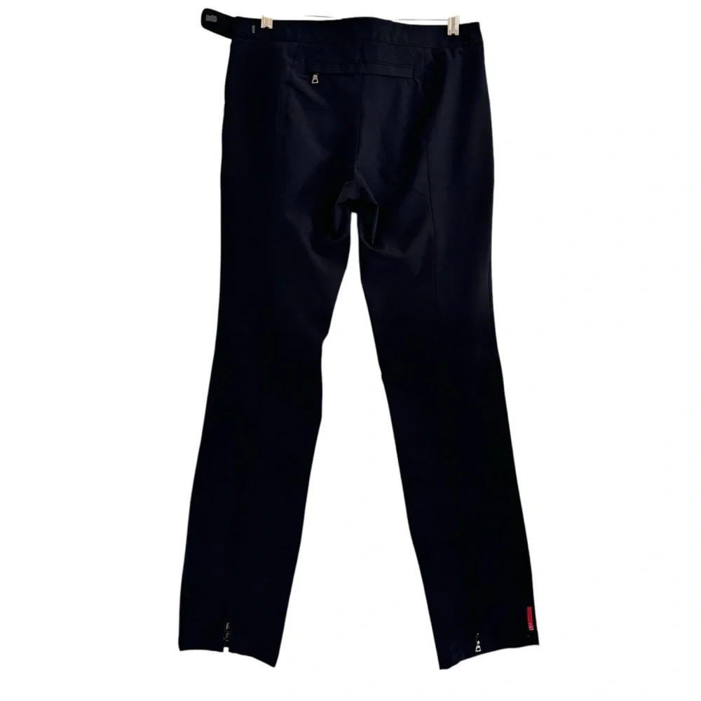 Prada Linea Rossa Womens Technical Sports Stretch Pants Black Zip Hem Size 40 - Picture 2 of 12
